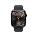 Apple Watch Series 10 GPS + Cellular, Titan schiefer, 42mm mit Sportarmband, schwarz - M/L>
