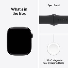 Apple Watch Series 10 GPS + Cellular, Aluminium diamantschwarz, 46mm mit Sportarmband, schwarz - M/L>