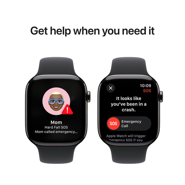 Sie sehen das Produktbild 11 von Apple Watch Series 10 GPS + Cellular, Titan schiefer, 46mm mit Sportarmband, schwarz - M/L> Apple Watch Series 10 GPS + Cellular, Titan schiefer, 46mm mit Sportarmband, schwarz - M/L>