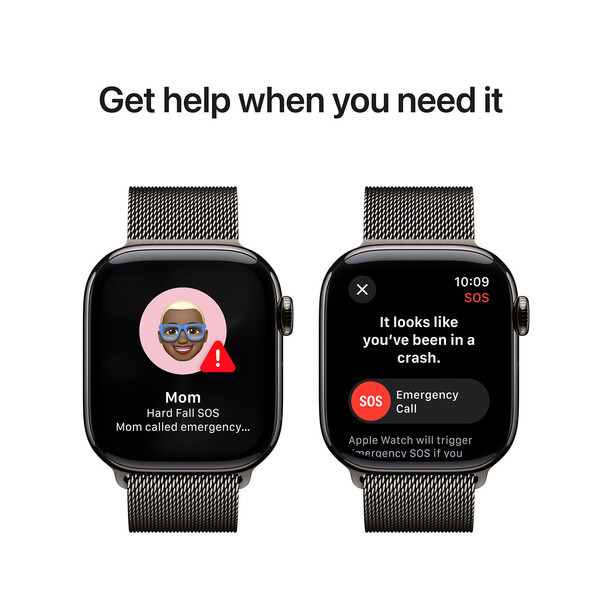 Apple Watch Series 10 GPS + Cellular, Titan schiefer, 42mm mit Milanaise-Armband, schiefer>