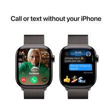 Apple Watch Series 10 GPS + Cellular, Titan schiefer, 42mm mit Milanaise-Armband, schiefer>