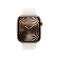 Sie sehen das Produktbild 03 von Apple Watch Series 10 GPS + Cellular, Titan gold, 42mm mit Sportarmband, polarstern - M/L> Apple Watch Series 10 GPS + Cellular, Titan gold, 42mm mit Sportarmband, polarstern - M/L>