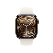Sie sehen das Produktbild 03 von Apple Watch Series 10 GPS + Cellular, Titan gold, 42mm mit Sportarmband, polarstern - M/L> Apple Watch Series 10 GPS + Cellular, Titan gold, 42mm mit Sportarmband, polarstern - M/L>