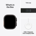 Apple Watch Ultra 2 GPS + Cellular, 49 mm Titangehäuse Schwarz, Trail Loop Schwarz – S/M