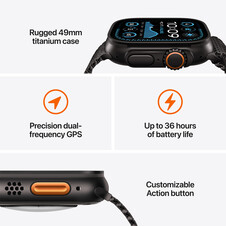 Sie sehen das Produktbild 03 von Apple Watch Ultra 2 GPS + Cellular, 49 mm Titangehäuse Schwarz, Alpine Loop Dunkelgrün − Medium Apple Watch Ultra 2 GPS + Cellular, 49 mm Titangehäuse Schwarz, Alpine Loop Dunkelgrün − Medium