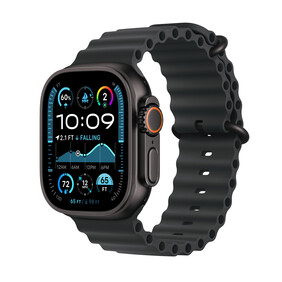 Apple Watch Ultra 2 GPS + Cellular, 49 mm Titangehäuse Schwarz, Ocean Armband Schwarz