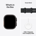 Apple Watch Ultra 2 GPS + Cellular, 49 mm Titangehäuse Schwarz, Ocean Armband Schwarz