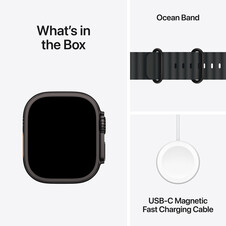 Apple Watch Ultra 2 GPS + Cellular, 49 mm Titangehäuse Schwarz, Ocean Armband Schwarz