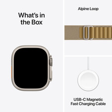 Sie sehen das Produktbild 09 von Apple Watch Ultra 2 GPS + Cellular, 49 mm Titangehäuse Natur, Alpine Loop Mandel – Medium Apple Watch Ultra 2 GPS + Cellular, 49 mm Titangehäuse Natur, Alpine Loop Mandel – Medium