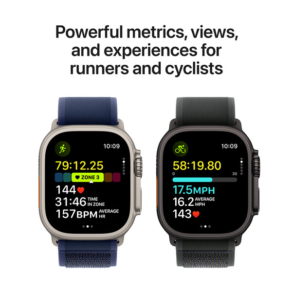 Apple Watch Ultra 2 GPS + Cellular, 49 mm Titangehäuse Natur, Ocean Armband Marine