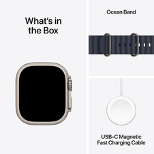 Apple Watch Ultra 2 GPS + Cellular, 49 mm Titangehäuse Natur, Ocean Armband Marine