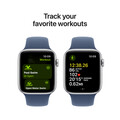 Apple Watch SE GPS, Aluminium silber, 44mm mit Sportarmband, denim - S/M>
