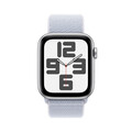 Apple Watch SE GPS, Aluminium silber, 44mm mit Sport Loop, wolkenblau>