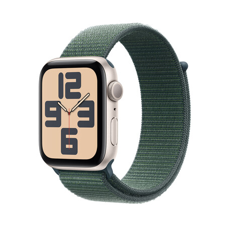 Sie sehen das Produktbild 01 von Apple Watch SE GPS, Aluminium polarstern, 44mm mit Sport Loop, seegrün> Apple Watch SE GPS, Aluminium polarstern, 44mm mit Sport Loop, seegrün>