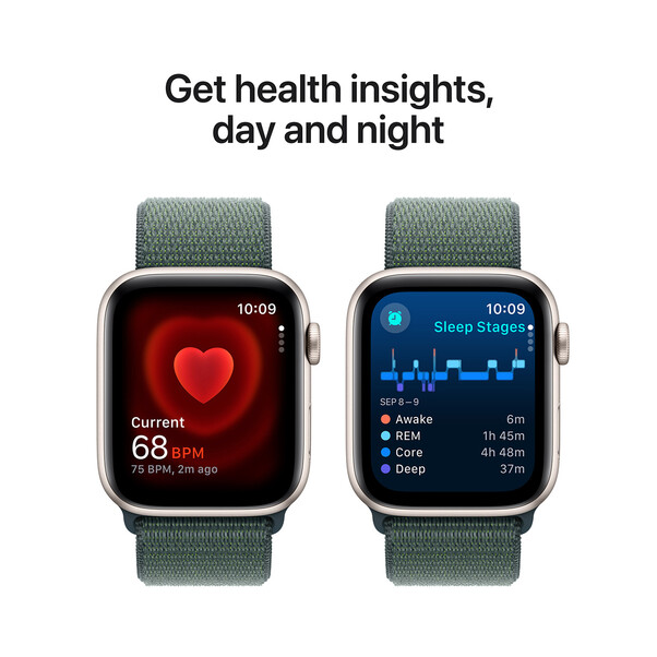 Sie sehen das Produktbild 09 von Apple Watch SE GPS, Aluminium polarstern, 44mm mit Sport Loop, seegrün> Apple Watch SE GPS, Aluminium polarstern, 44mm mit Sport Loop, seegrün>