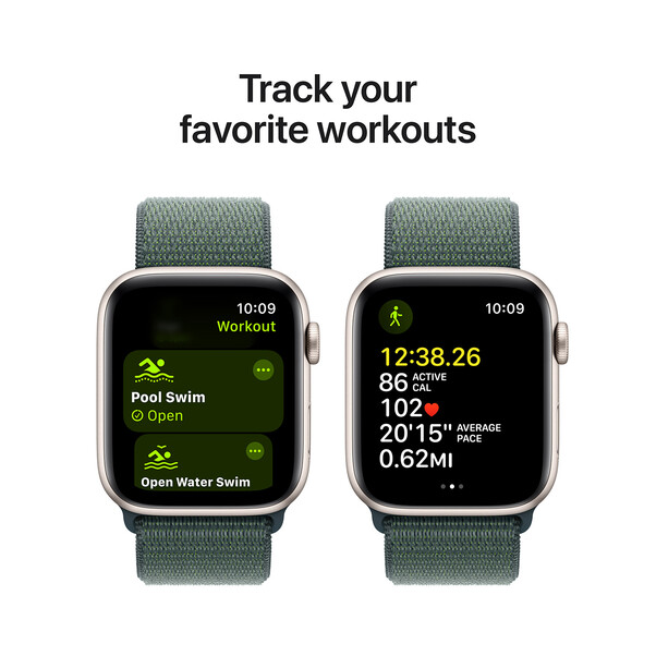Sie sehen das Produktbild 11 von Apple Watch SE GPS, Aluminium polarstern, 44mm mit Sport Loop, seegrün> Apple Watch SE GPS, Aluminium polarstern, 44mm mit Sport Loop, seegrün>