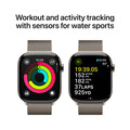 Apple Watch Series 10 GPS + Cellular, Titan natur, 46mm mit Milanaise-Armband, natur - M/L>