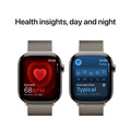 Apple Watch Series 10 GPS + Cellular, Titan natur, 46mm mit Milanaise-Armband, natur - M/L>