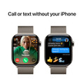 Apple Watch Series 10 GPS + Cellular, Titan natur, 46mm mit Milanaise-Armband, natur - M/L>