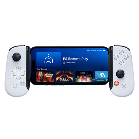 Sie sehen das Produktbild 01 von Backbone One Mobiler Gaming Controller, Playstation Edition mit Lightning, weiß Backbone One Mobiler Gaming Controller, Playstation Edition mit Lightning, weiß