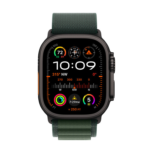 Sie sehen das Produktbild 03 von Apple Watch 49mm Alpin-Loop, dunkelgrün - medium - Gehäusefarbe natur Apple Watch 49mm Alpin-Loop, dunkelgrün - medium - Gehäusefarbe natur