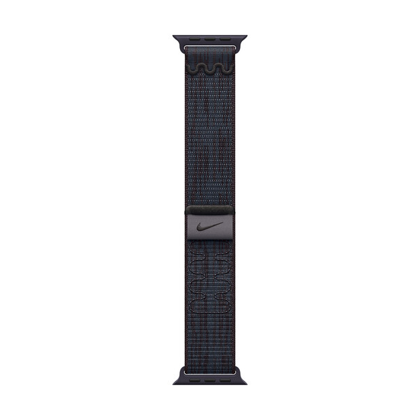 Sie sehen das Produktbild 03 von Apple Watch 46mm Nike Sport Loop, schwarz/blau Apple Watch 46mm Nike Sport Loop, schwarz/blau