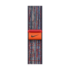 Apple Watch 46mm Nike Sport Loop, blau/rot