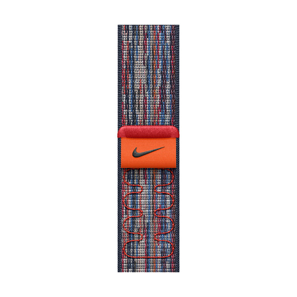 Sie sehen das Produktbild 01 von Apple Watch 46mm Nike Sport Loop, blau/rot Apple Watch 46mm Nike Sport Loop, blau/rot