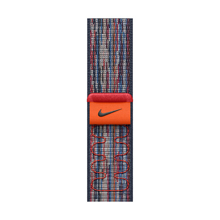 Sie sehen das Produktbild 01 von Apple Watch 40mm Nike Sport Loop, blau/rot> Apple Watch 40mm Nike Sport Loop, blau/rot>