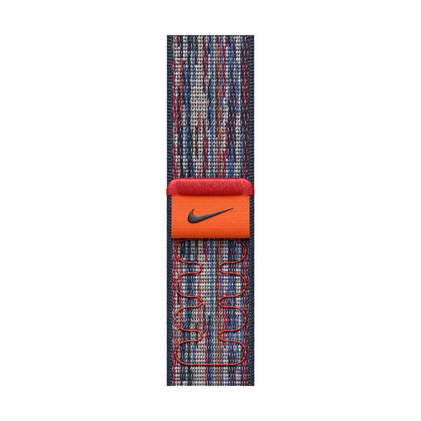 Sie sehen das Produktbild 01 von Apple Watch 40mm Nike Sport Loop, blau/rot> Apple Watch 40mm Nike Sport Loop, blau/rot>