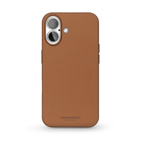 Vonmählen Kunstleder-Case für iPhone 16 Plus, braun