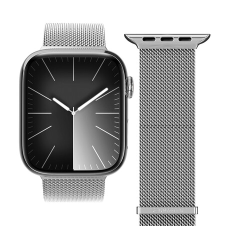 Sie sehen das Produktbild 01 von Vonmählen Milanese-Armband 2 für Apple Watch 38/40/41 mm, silber Vonmählen Milanese-Armband 2 für Apple Watch 38/40/41 mm, silber