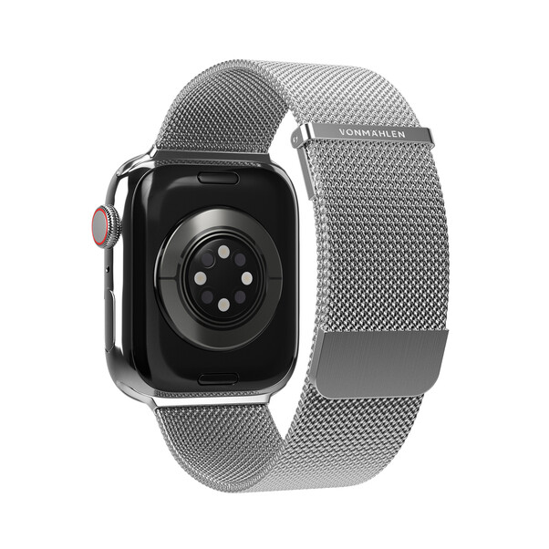 Sie sehen das Produktbild 03 von Vonmählen Milanese-Armband 2 für Apple Watch 42/44/45/49 mm, silber Vonmählen Milanese-Armband 2 für Apple Watch 42/44/45/49 mm, silber