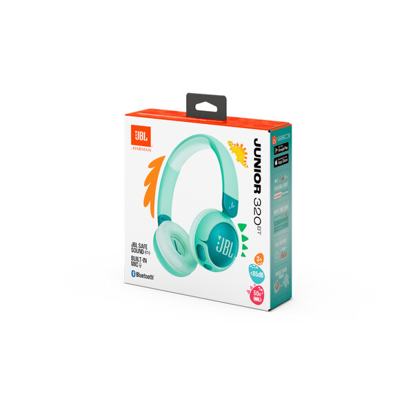 JBL JR320BT, kabellose On-Ear Kopfhörer für Kinder <85dB, grün