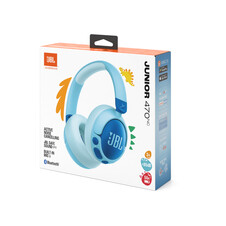 JBL JR470NC, kabellose NC Over-Ear Kopfhörer für Kinder <85dB, blau