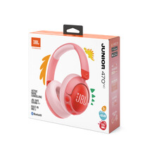 JBL JR470NC, kabellose NC Over-Ear Kopfhörer für Kinder <85dB, pink