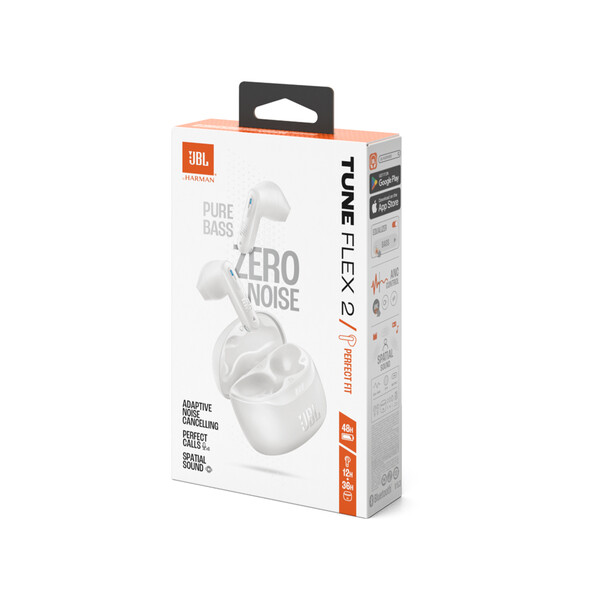 Sie sehen das Produktbild 04 von JBL Tune Flex 2 kabelloser In-Ear Kopfhörer, weiß JBL Tune Flex 2 kabelloser In-Ear Kopfhörer, weiß