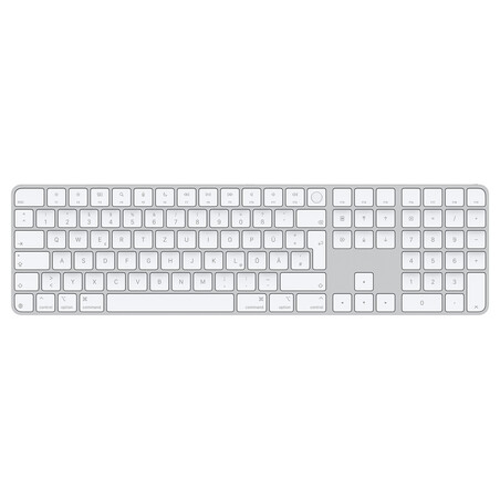 Sie sehen das Produktbild 01 von Apple Magic Keyboard mit Touch ID und Ziffernblock für Mac mit Apple Chip, weiße Tasten, Deutsch Apple Magic Keyboard mit Touch ID und Ziffernblock für Mac mit Apple Chip, weiße Tasten, Deutsch