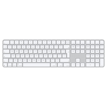 Magic Keyboard mit Touch ID und Ziffern­block für Mac Modelle mit Apple Chip Chip – Englisch (International) – Weiße Tasten