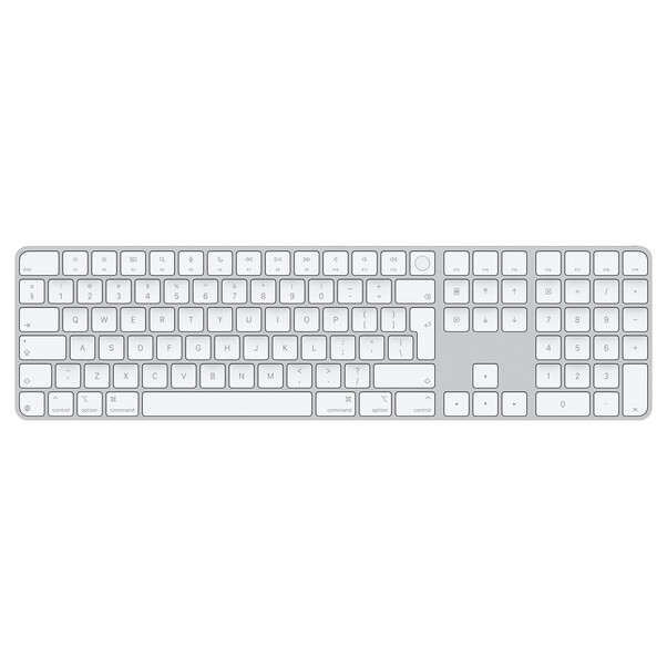 Magic Keyboard mit Touch ID und Ziffern­block für Mac Modelle mit Apple Chip Chip – Englisch (International) – Weiße Tasten