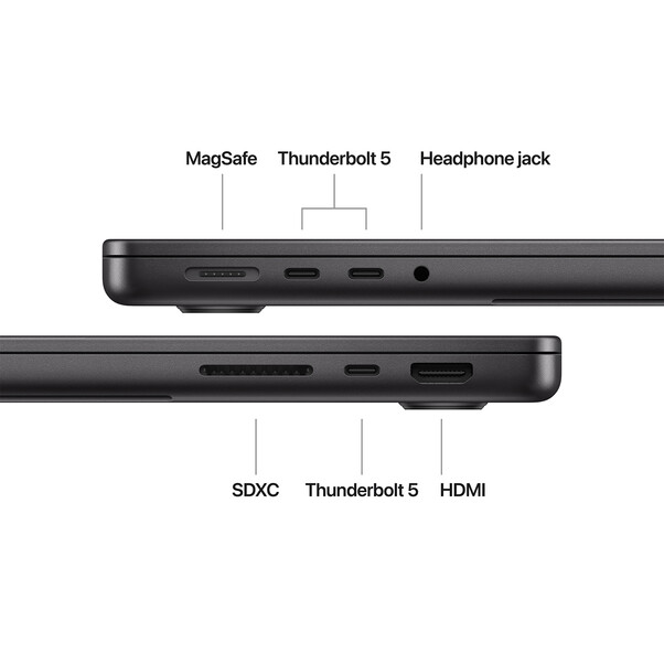MacBook Pro 14" mit M4 Chip, 10-Core CPU und 10-Core GPU, 16GB, 512GB SSD, space schwarz>