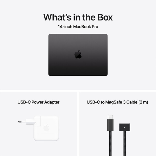 MacBook Pro 14" mit M4 Chip, 10-Core CPU und 10-Core GPU, 16GB, 1TB SSD, space schwarz>