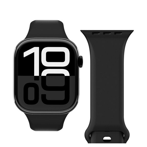 Sie sehen das Produktbild 01 von Vonmählen Classic 2 Silikonarmband für Apple Watch 42/44/45/49 mm, schwarz Vonmählen Classic 2 Silikonarmband für Apple Watch 42/44/45/49 mm, schwarz