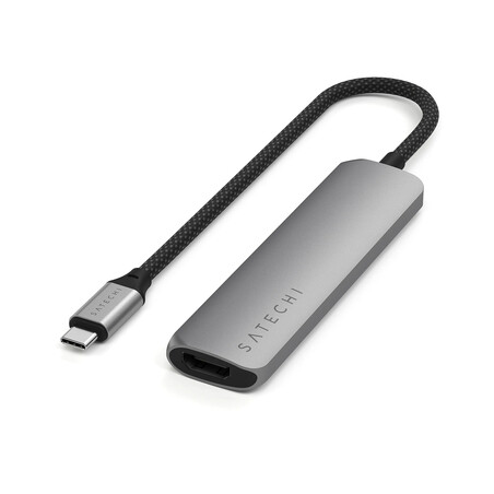 Satechi USB-C 4-in-1 Slim Multiport Adapter 4K, space grau