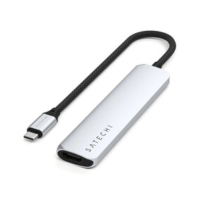 Satechi USB-C 6-in-1 Slim Multiport Adapter, silber