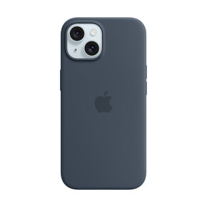 iPhone 15 Silikon Case mit MagSafe – Sturmblau