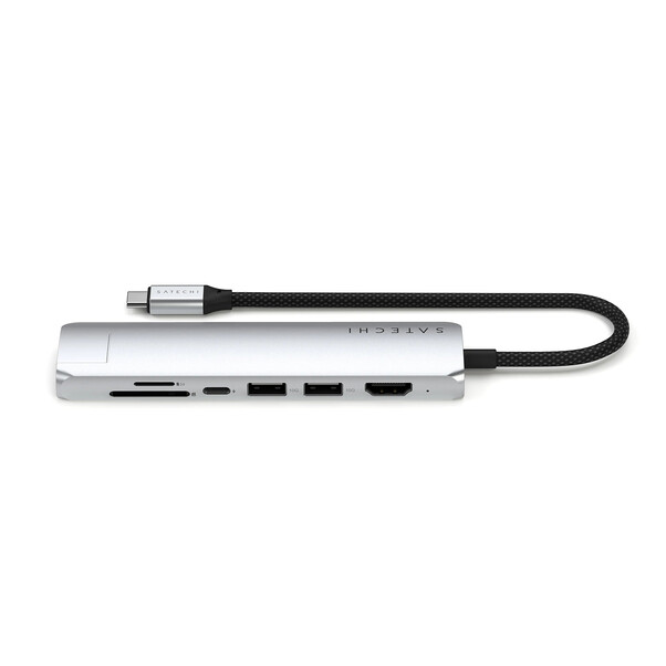 Satechi USB-C 7-in-1 Slim Multiport Adapter mit Ethernet, silber