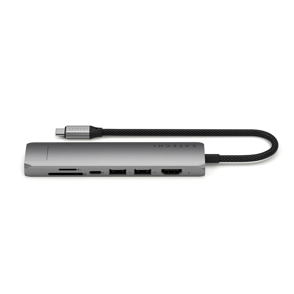 Satechi USB-C 7-in-1 Slim Multiport Adapter mit Ethernet, space grau