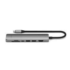 Sie sehen das Produktbild 02 von Satechi USB-C 7-in-1 Slim Multiport Adapter mit Ethernet, space grau Satechi USB-C 7-in-1 Slim Multiport Adapter mit Ethernet, space grau