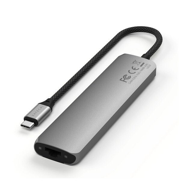 Sie sehen das Produktbild 03 von Satechi USB-C 7-in-1 Slim Multiport Adapter mit Ethernet, space grau Satechi USB-C 7-in-1 Slim Multiport Adapter mit Ethernet, space grau